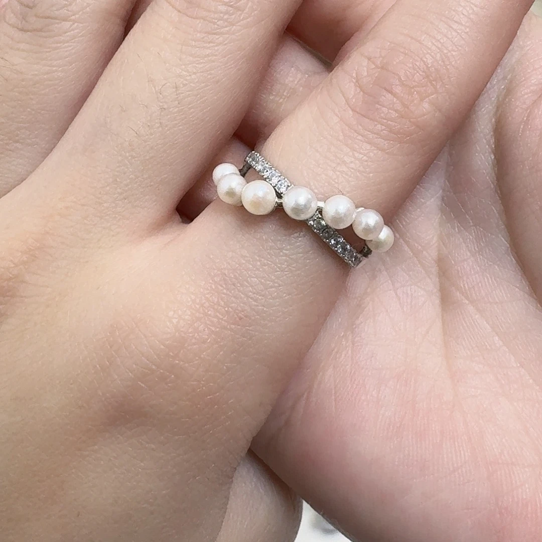海水珍珠戒指银S925镶嵌