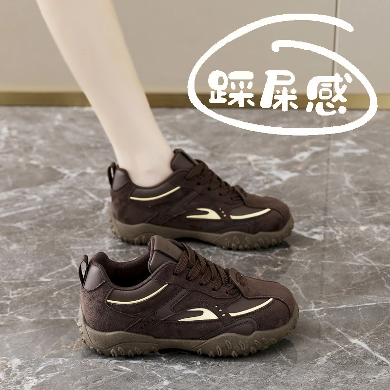 踩屎感复古德训鞋女款2025新款秋季防滑运动孕妇休闲鞋百搭阿甘鞋