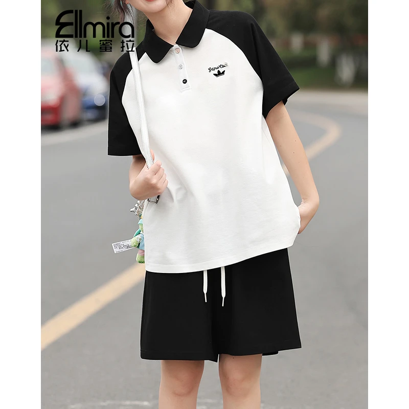 9271女童运动套装polo衫夏季儿童两件套休闲2025新款大童洋气薄款