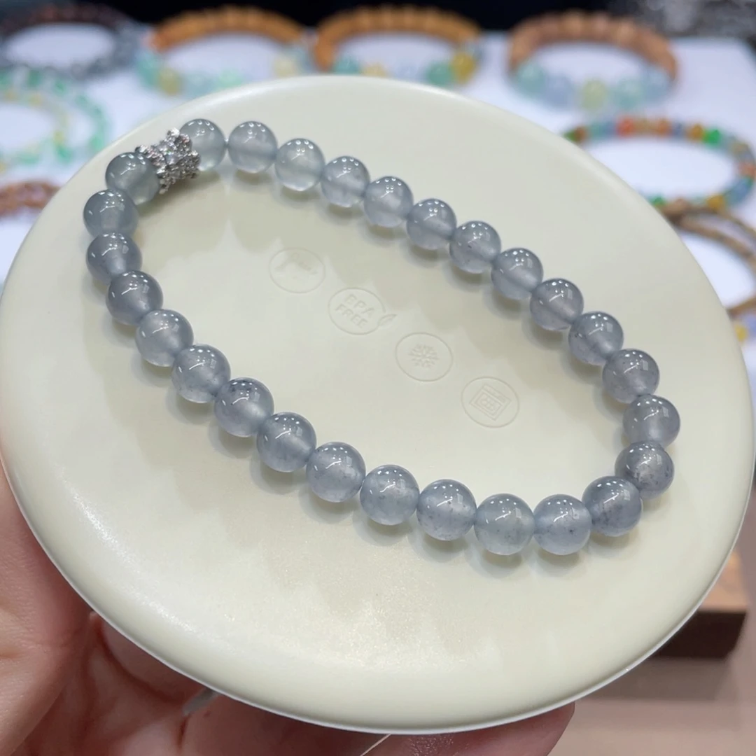 未镶嵌手链翡翠卡6.5黑冰