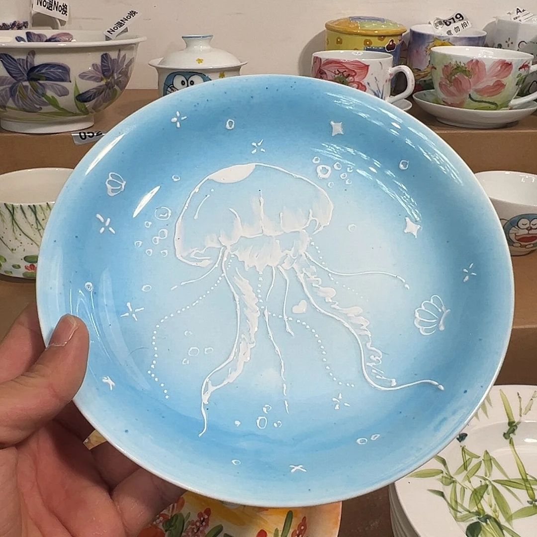 陶瓷景德镇高温釉下陶瓷8寸盘