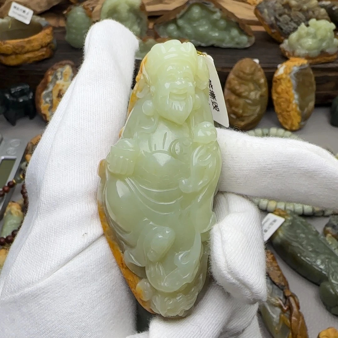 得***劲岫岩河磨玉（透闪石质玉）未镶嵌珠宝奇石