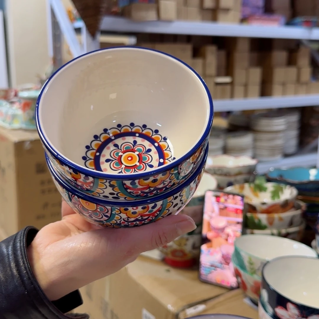 瓷片4.8英寸卡拉饭碗2只