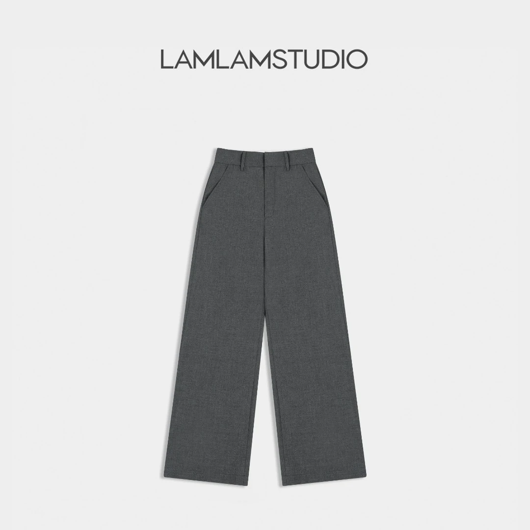 “重塑经典”羊毛休闲裤高腰百搭宽松休闲裤 张一琳 L251039K
