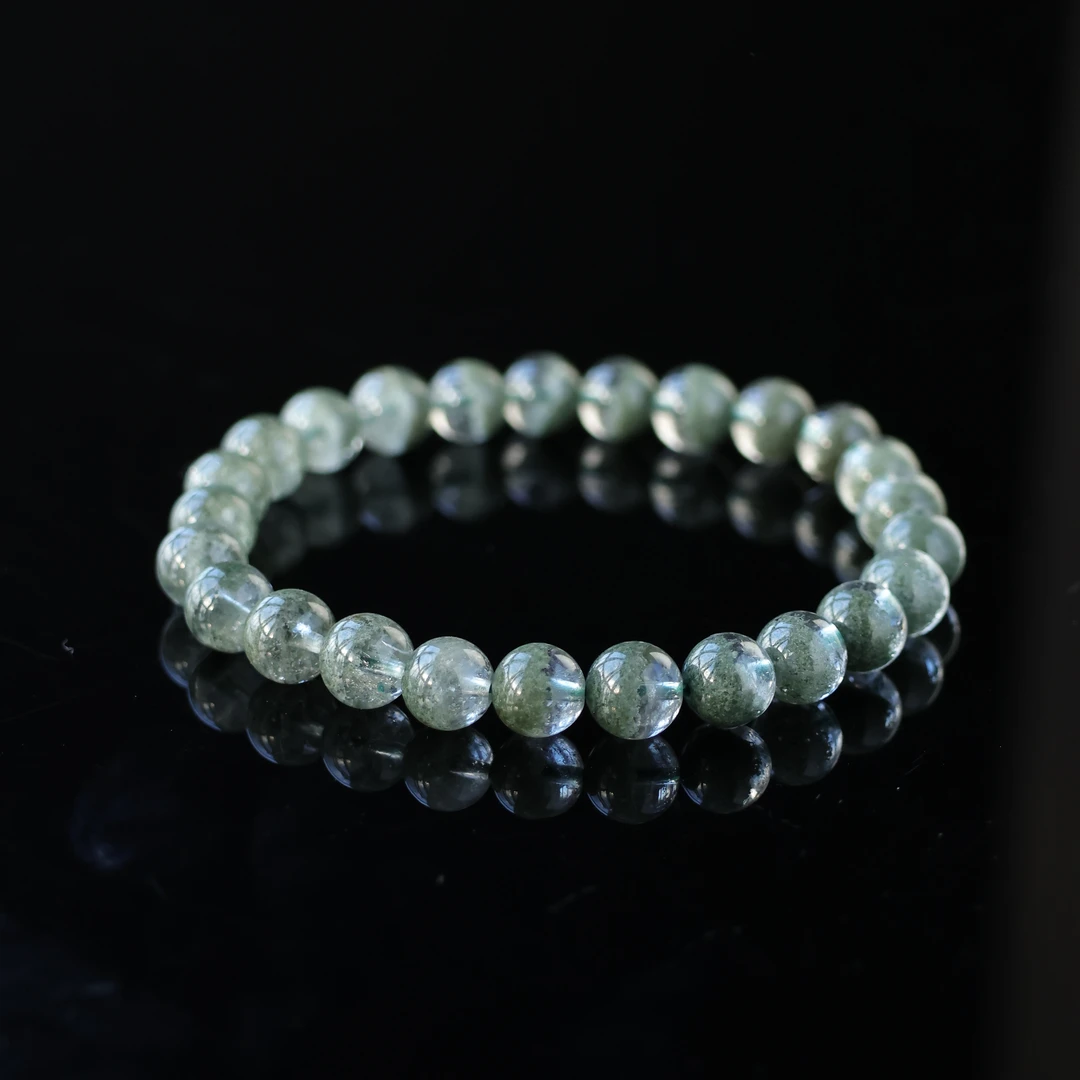 本真 | 严选精品高段位水晶绿幽灵7mm+素手串