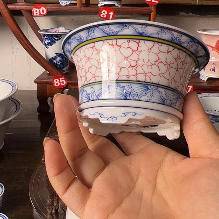 墨奈手绘陶瓷花盆