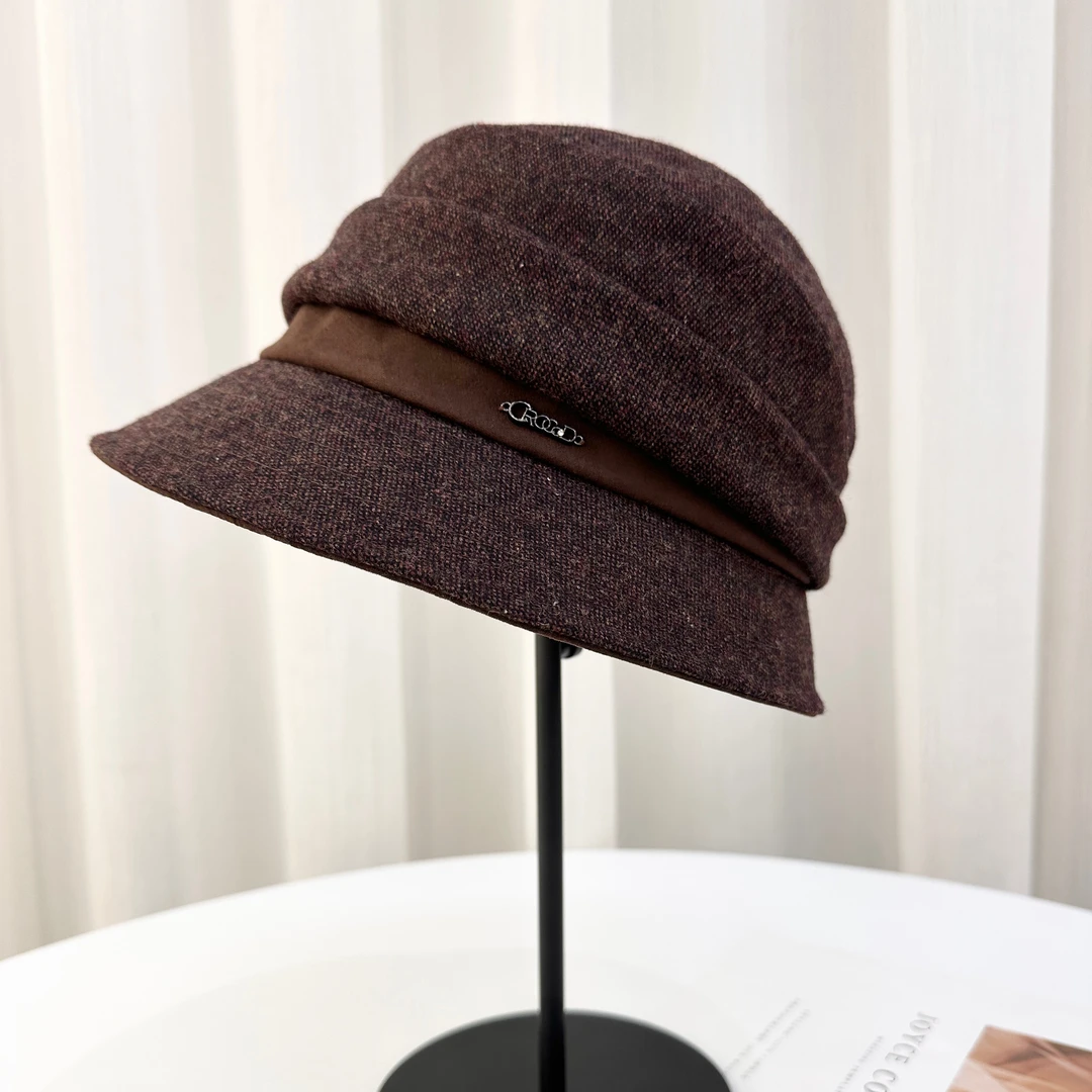 出口订单女秋冬款女士盆帽保暖优雅气质百搭洋气渔夫帽品质
