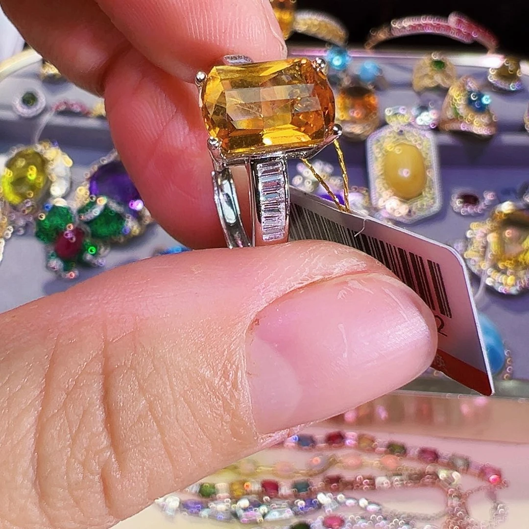 银S925镶嵌戒指黄晶