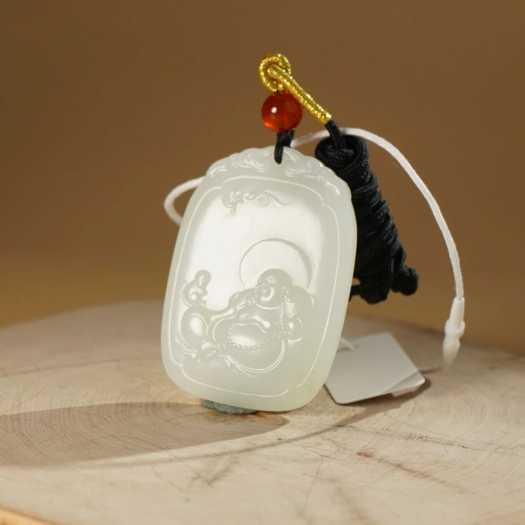 HA00156和田玉白玉弥勒吊坠