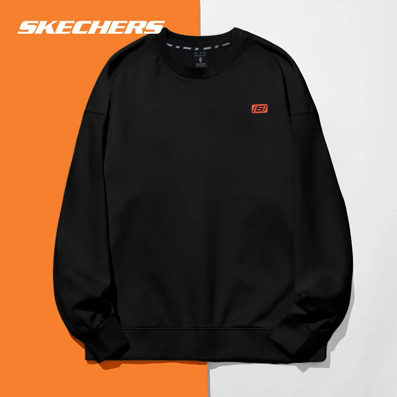 斯凯奇运动卫衣男士2025春季圆领官方正品打底休闲套头长袖卫衣男