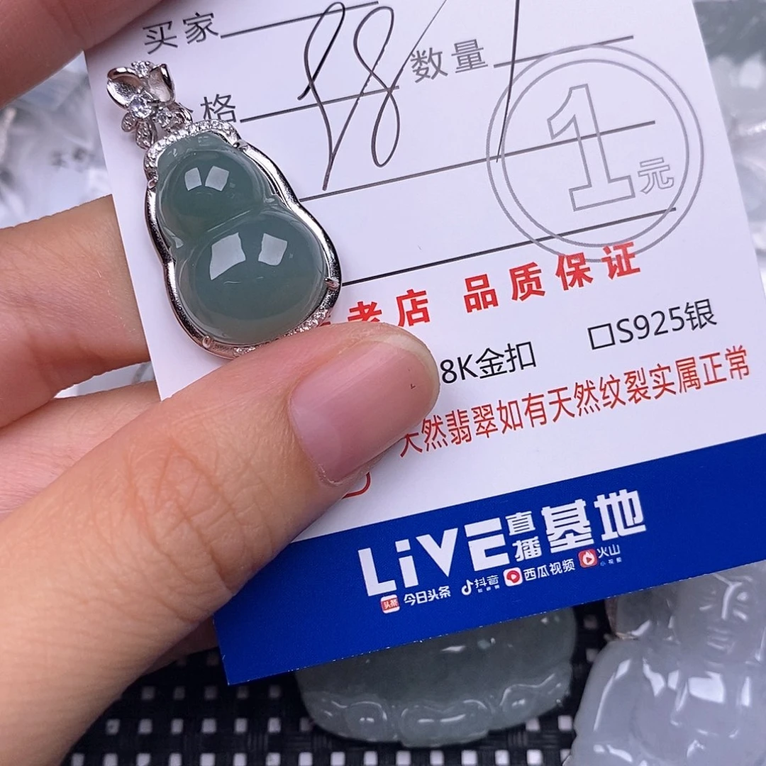 翡翠银S925镶嵌颈饰