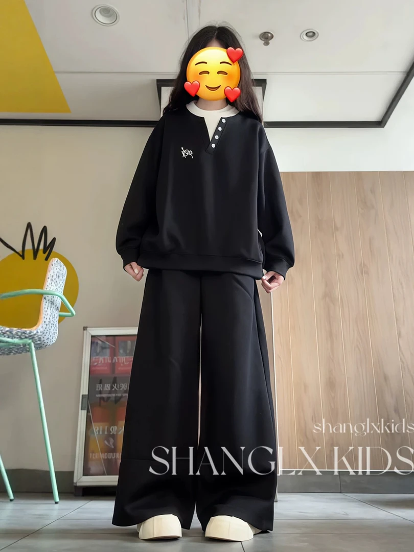 长裤圆领长袖秋季韩版套装春秋两件套#699295