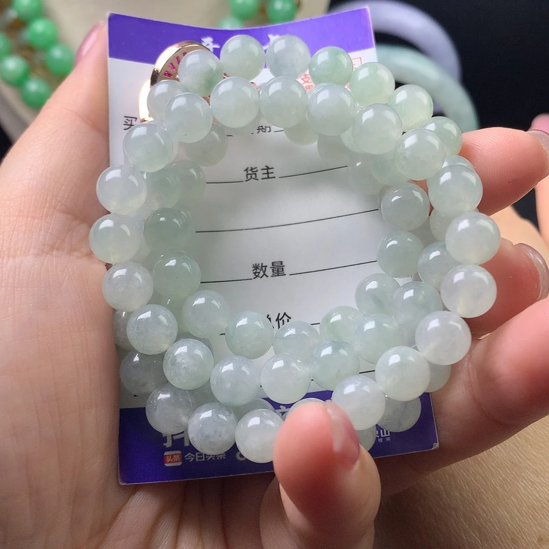 翡翠未镶嵌手链卡8.1
