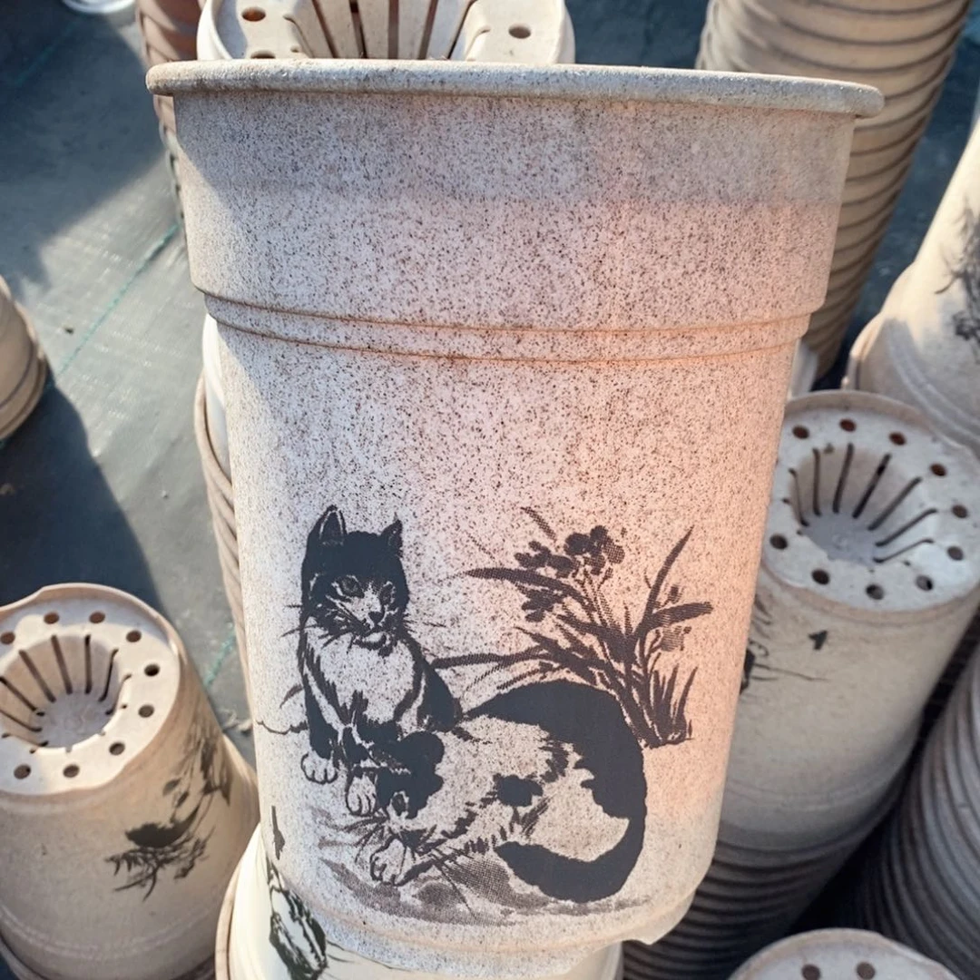 5个麦秸杆兰花盆瑕疵无托（21×26）处理款