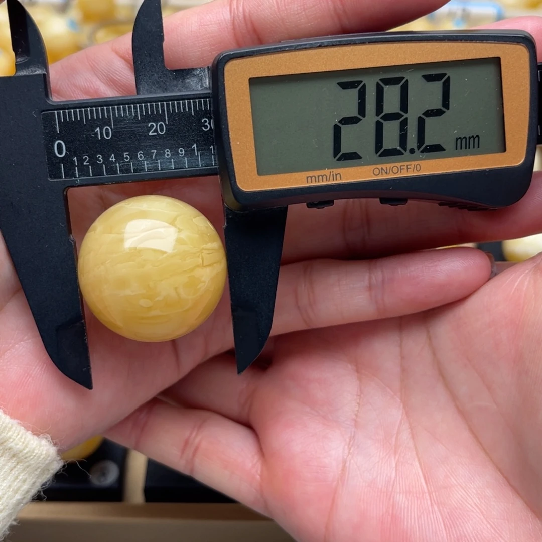 琥珀未镶嵌裸石蜜蜡圆珠笑