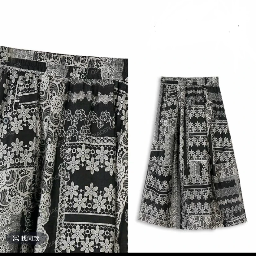 【暗香花苞裙】2025夏季新款显瘦时尚气质亚麻休闲半身裙