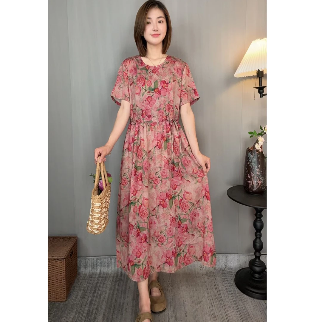 0005简约舒适新款连衣裙洋气百搭中长款2025新款