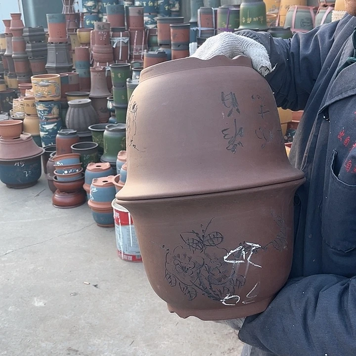 紫砂紫砂花盆也太棒