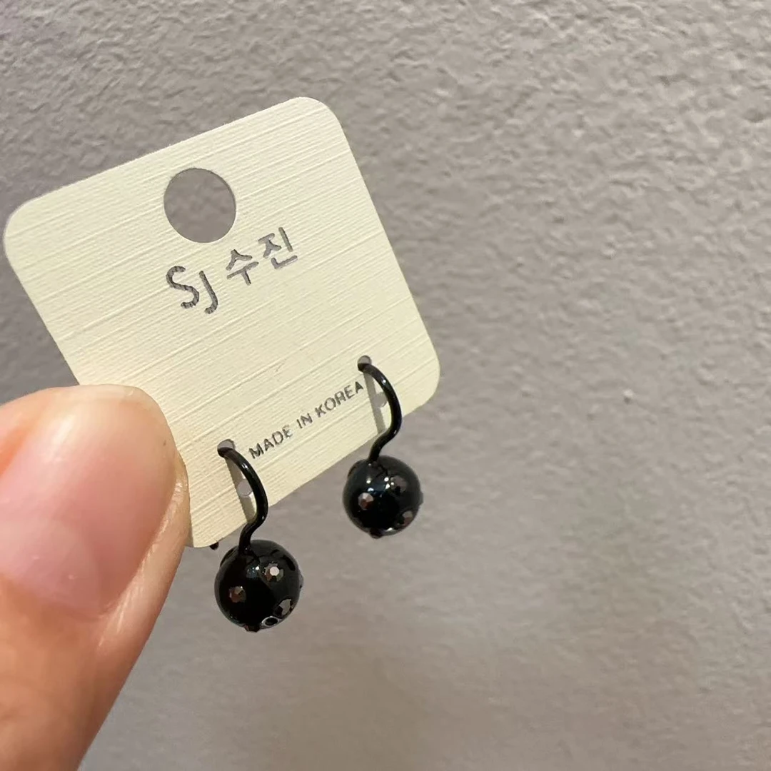 合金耳饰 东大门奥钻小球耳钉R230