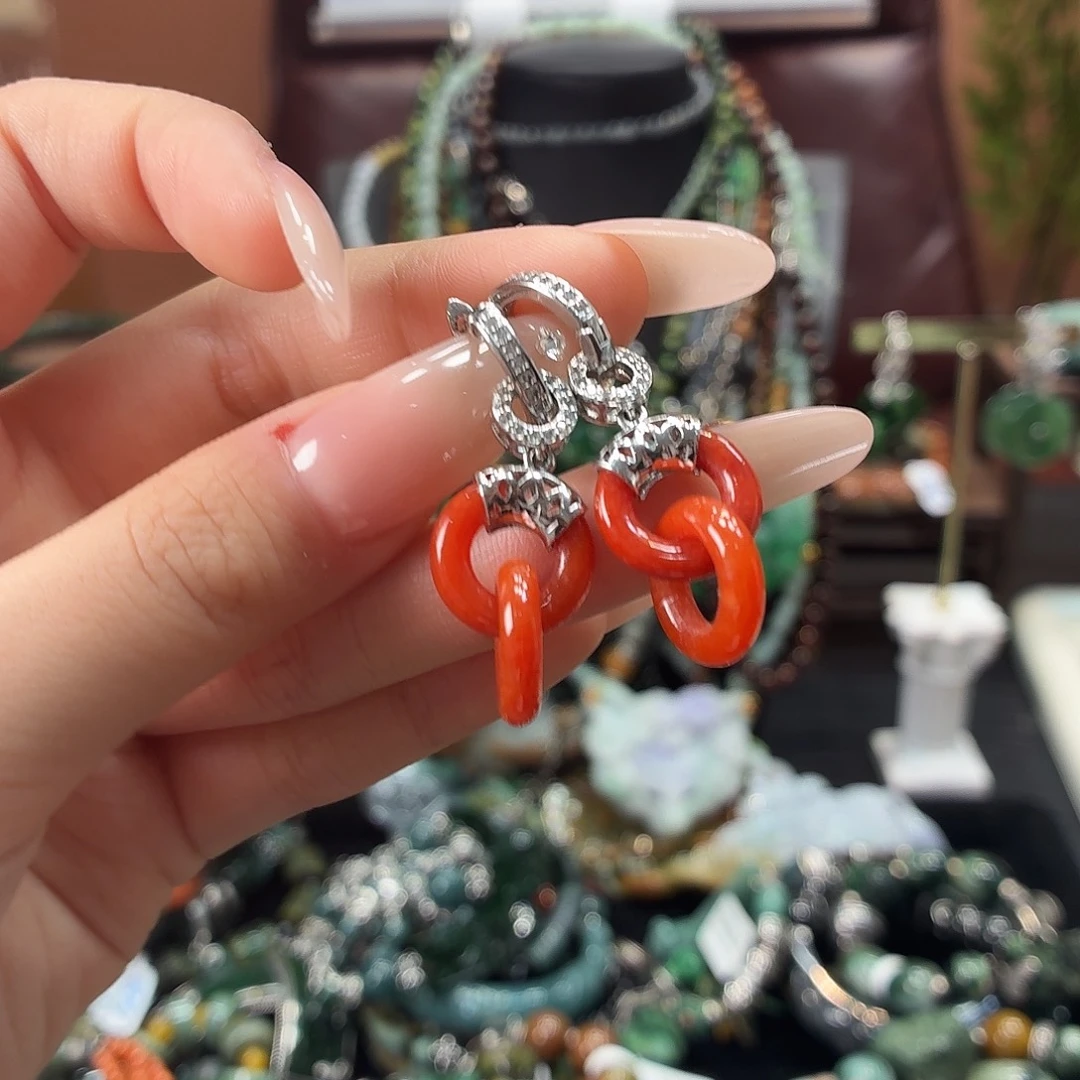 翡翠未镶嵌手链耳环