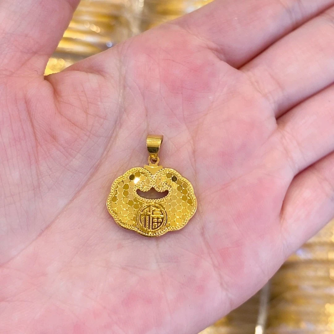 铜合金吊坠 龙鳞祥云小福锁吊坠