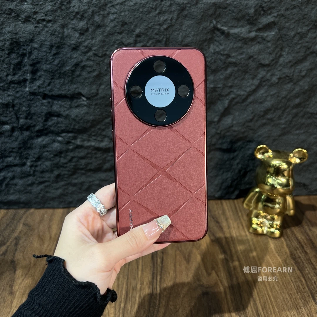 适用于荣耀X70手机壳真皮Honor x70新款网红印花防摔超薄保护套