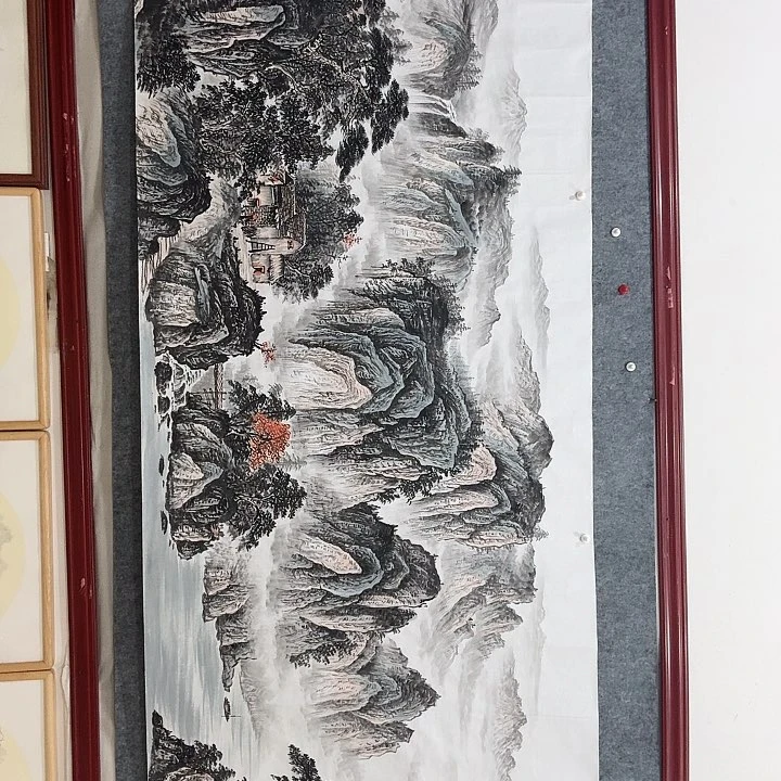 国画手绘国画云峰千里秀