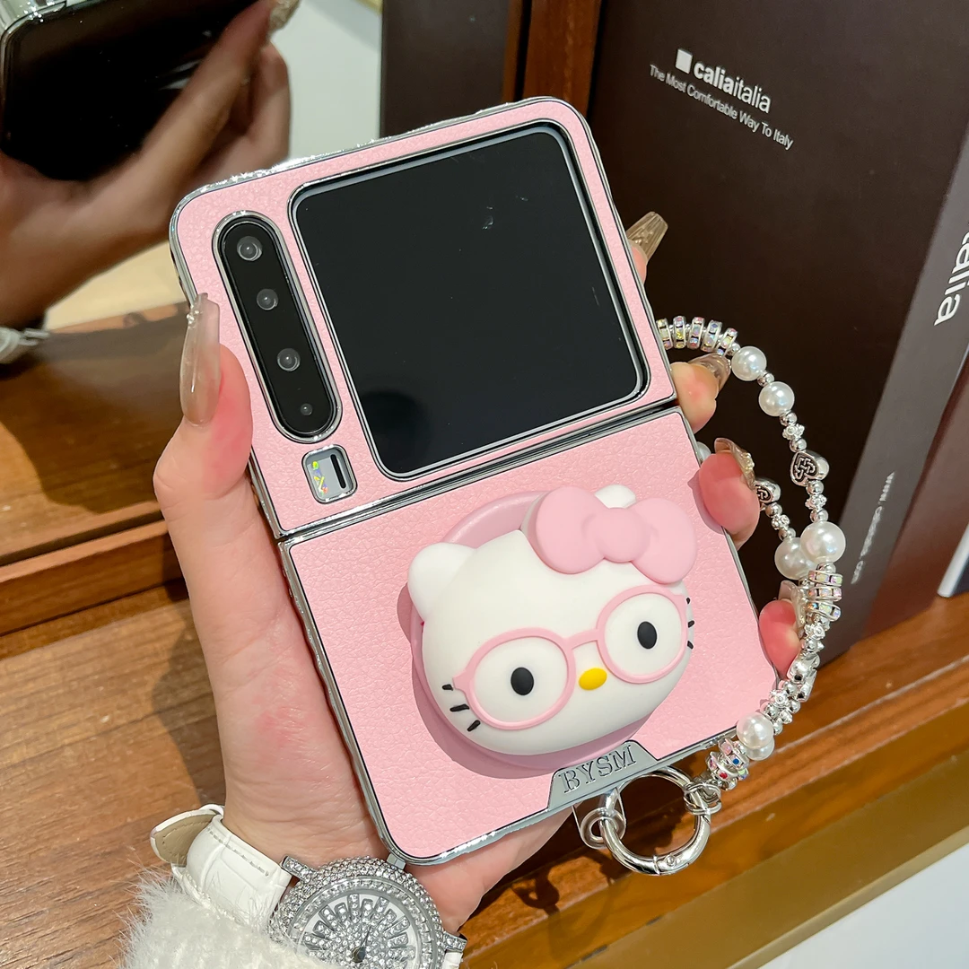 适用华为Pura x手机壳纯色猫咪磁吸支架pocket2折叠屏女款保护套