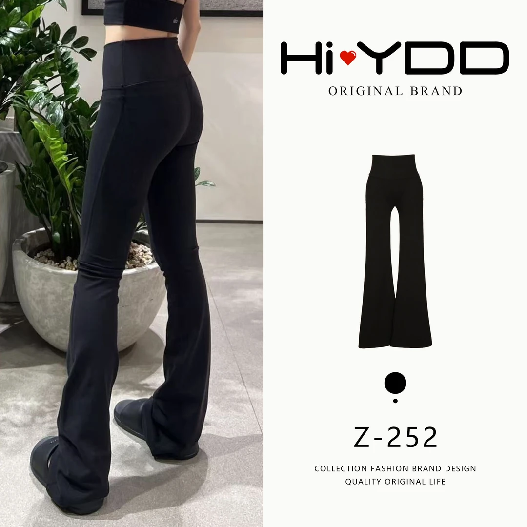 YDD•「Z-252」秋款高腰提臀收腹微喇休闲女瑜伽运动喇叭裤子DD-8808