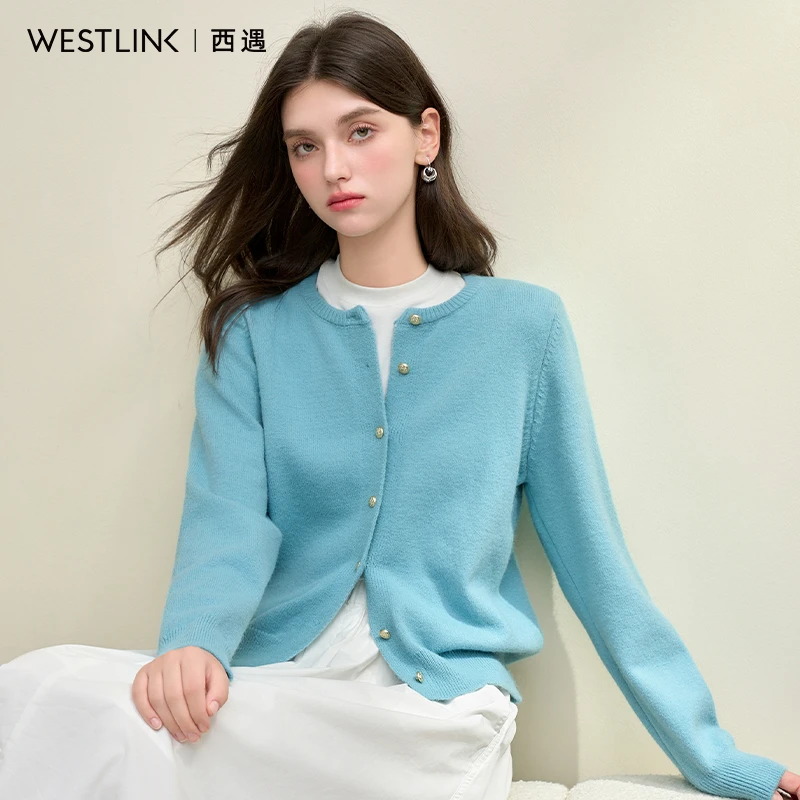 法式优雅小香风针织外套女2024秋季厚实保暖圆领开衫上衣