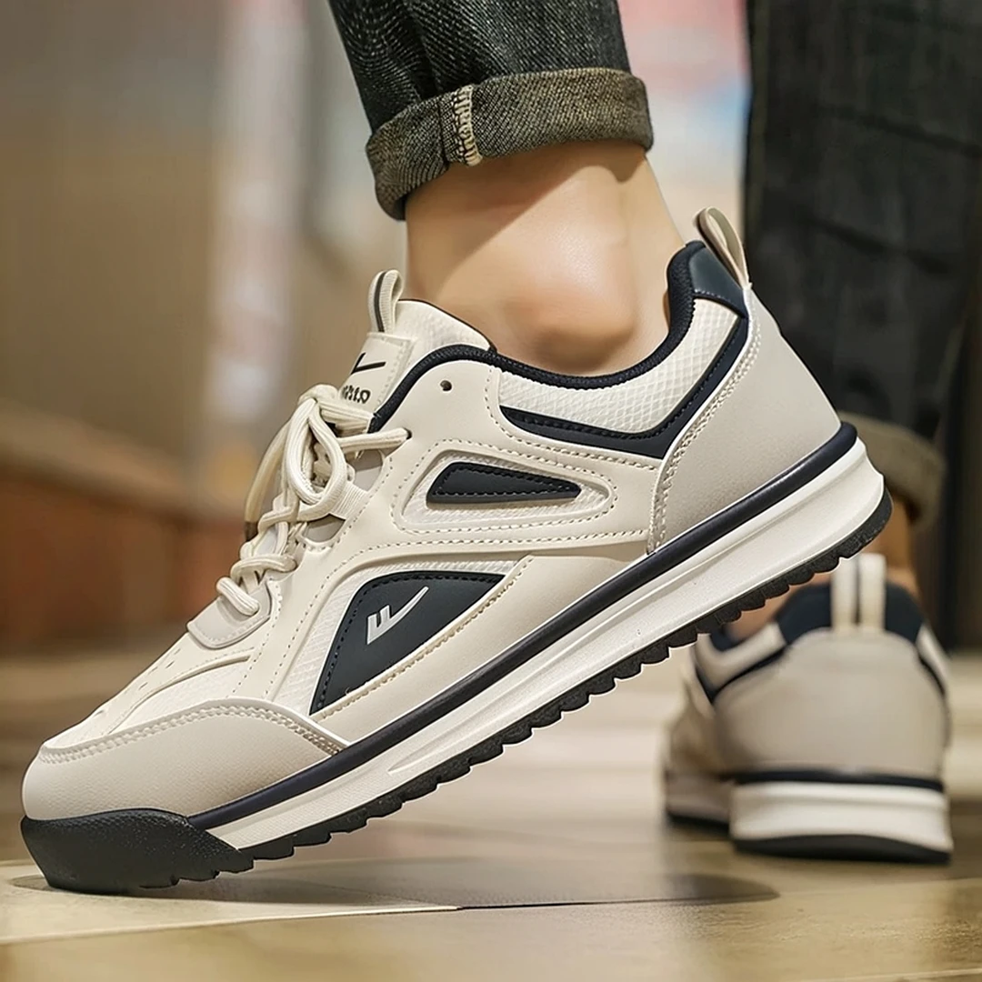 休闲鞋男鞋2025春季新款百搭透气运动板鞋男士时尚拼接阿甘鞋