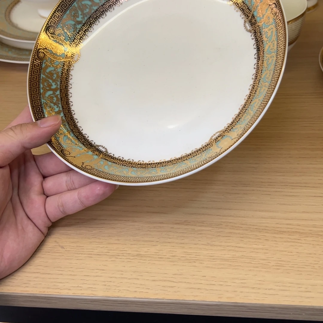 瓷片8寸深菜盘两个一单