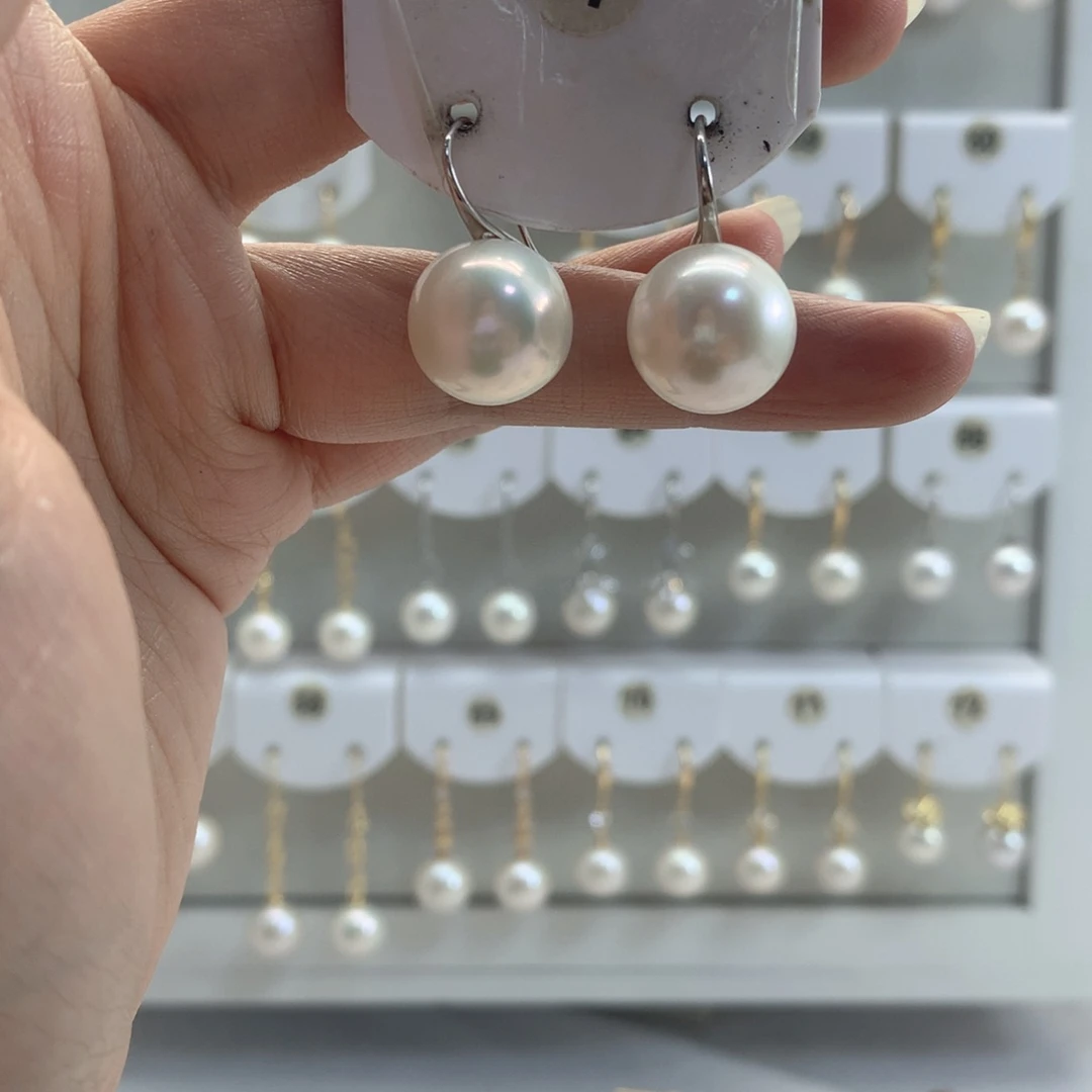 淡水珍珠耳饰银S925镶嵌