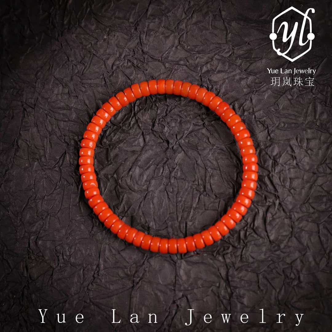 【玥岚珠宝】南红药片手串5mm（多样性发/发一串）A0301698