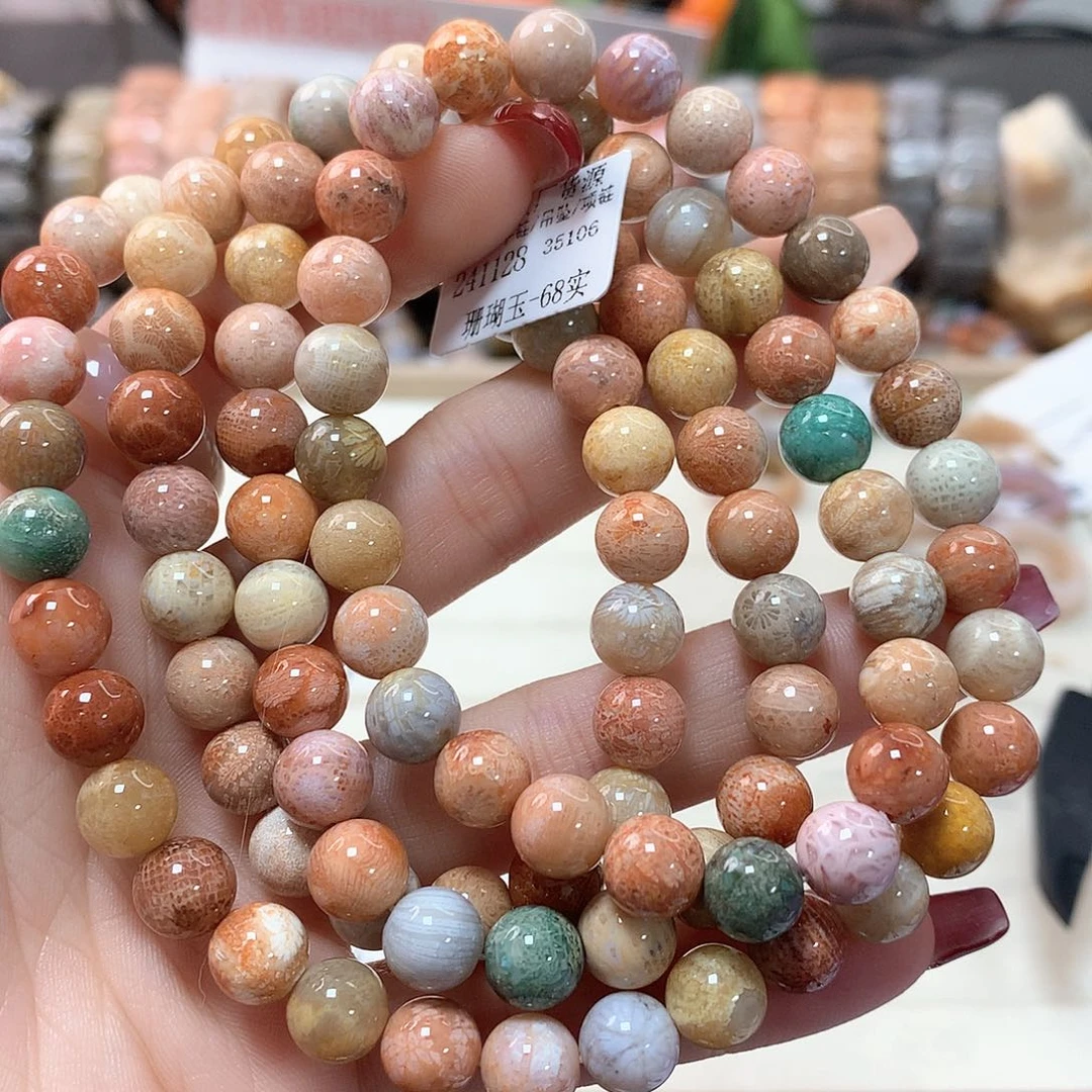 硅化珊瑚（珊瑚玉）手链未镶嵌秋*510