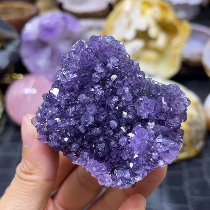 未镶嵌发饰水晶紫晶指纹花球