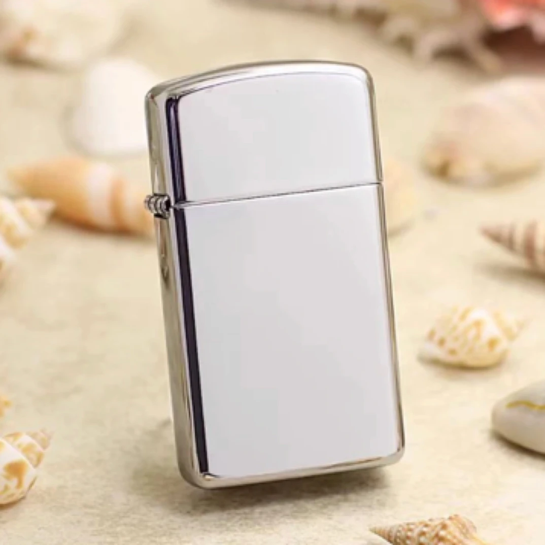 zippo打火机纤巧镀铬镜面窄机盔甲光板 美版原版1606 打火机MBJ1