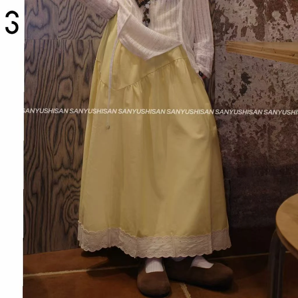 三与十三|午后花园|春款花边拼接多巴胺色系宽松休闲百搭T恤种草