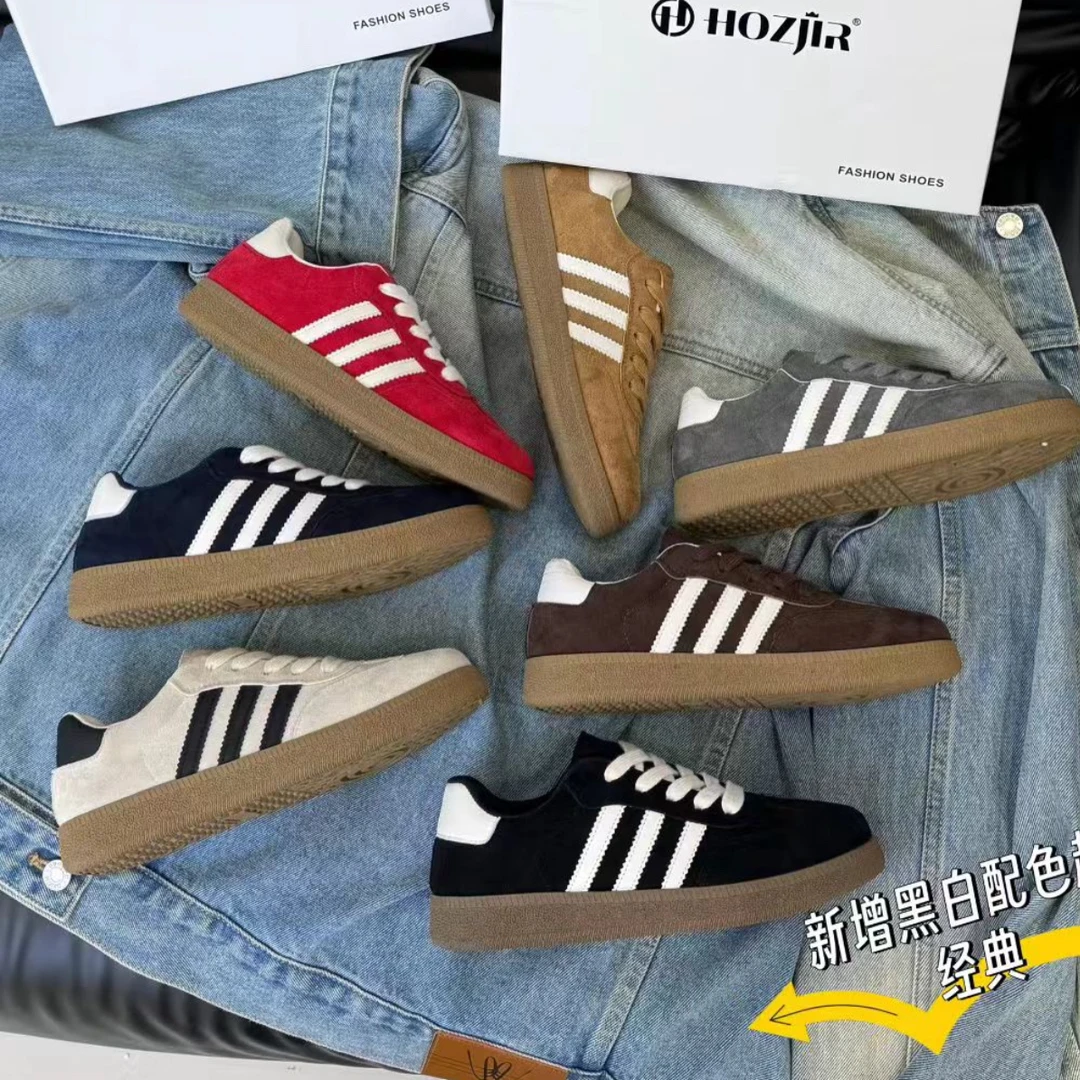 2025秋款经典款德训鞋休闲德训鞋女学院风时尚百搭软底鞋