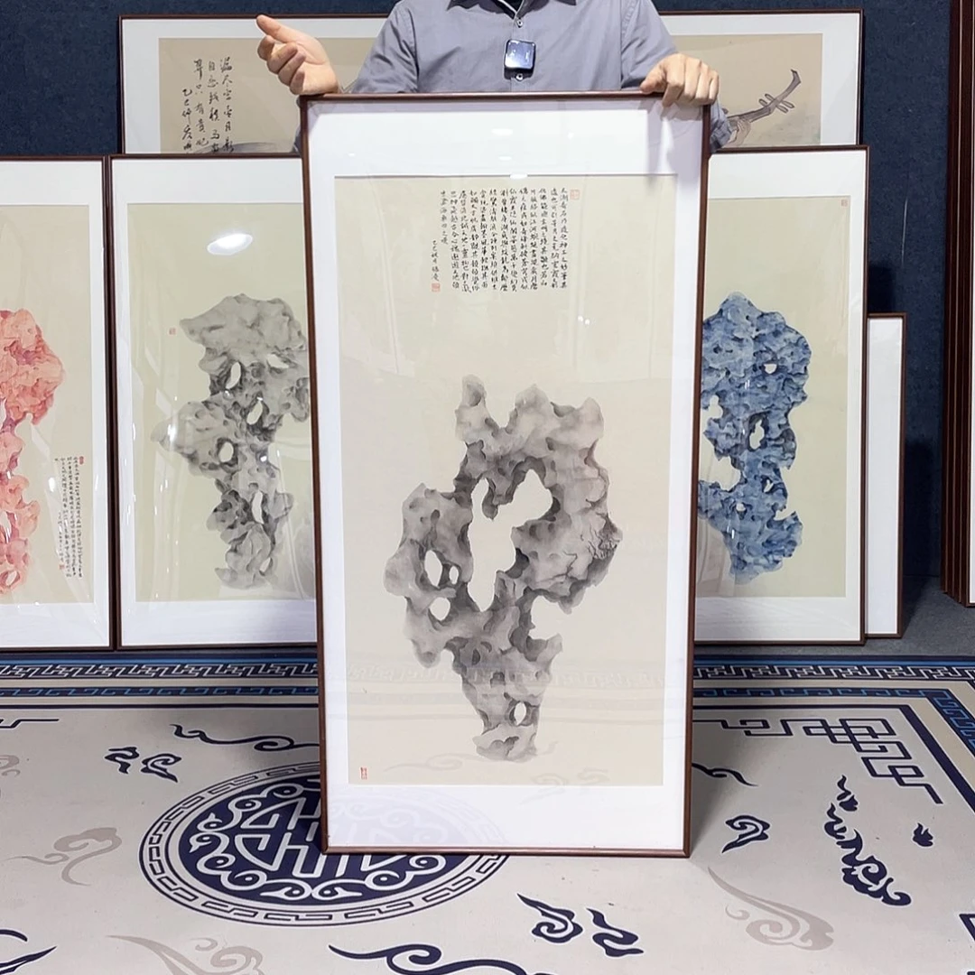 国画手绘画作品带框60/120