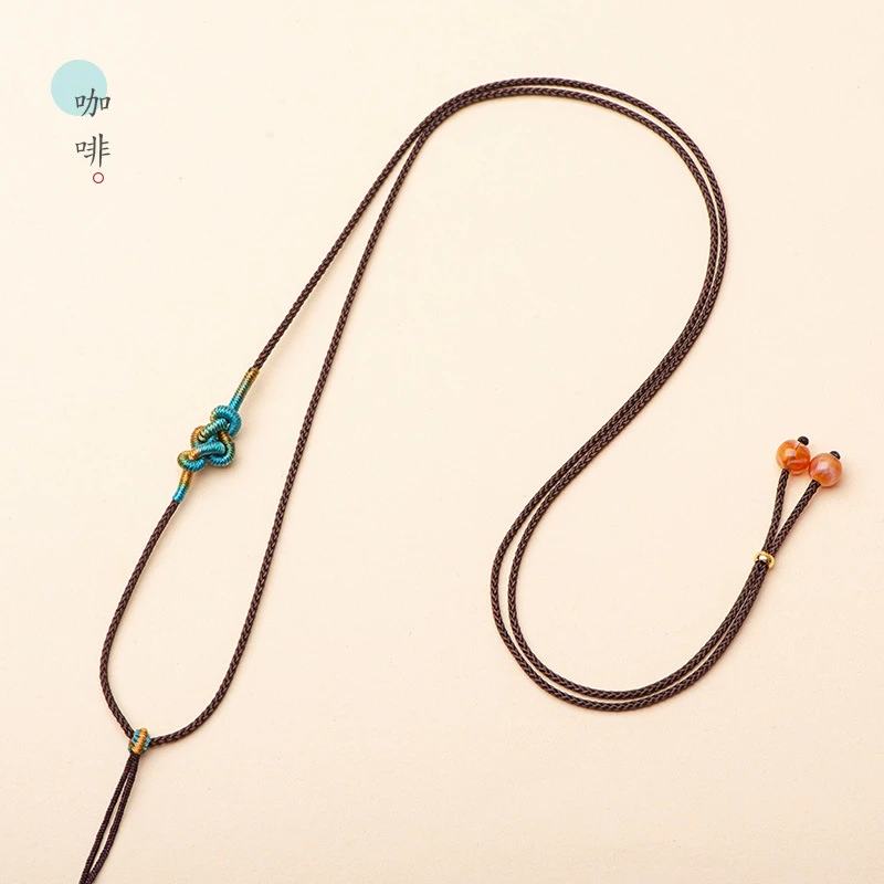 咖啡项链绳可调节吊坠挂绳挂件细款如意结DIY绳玉佩绳子挂脖