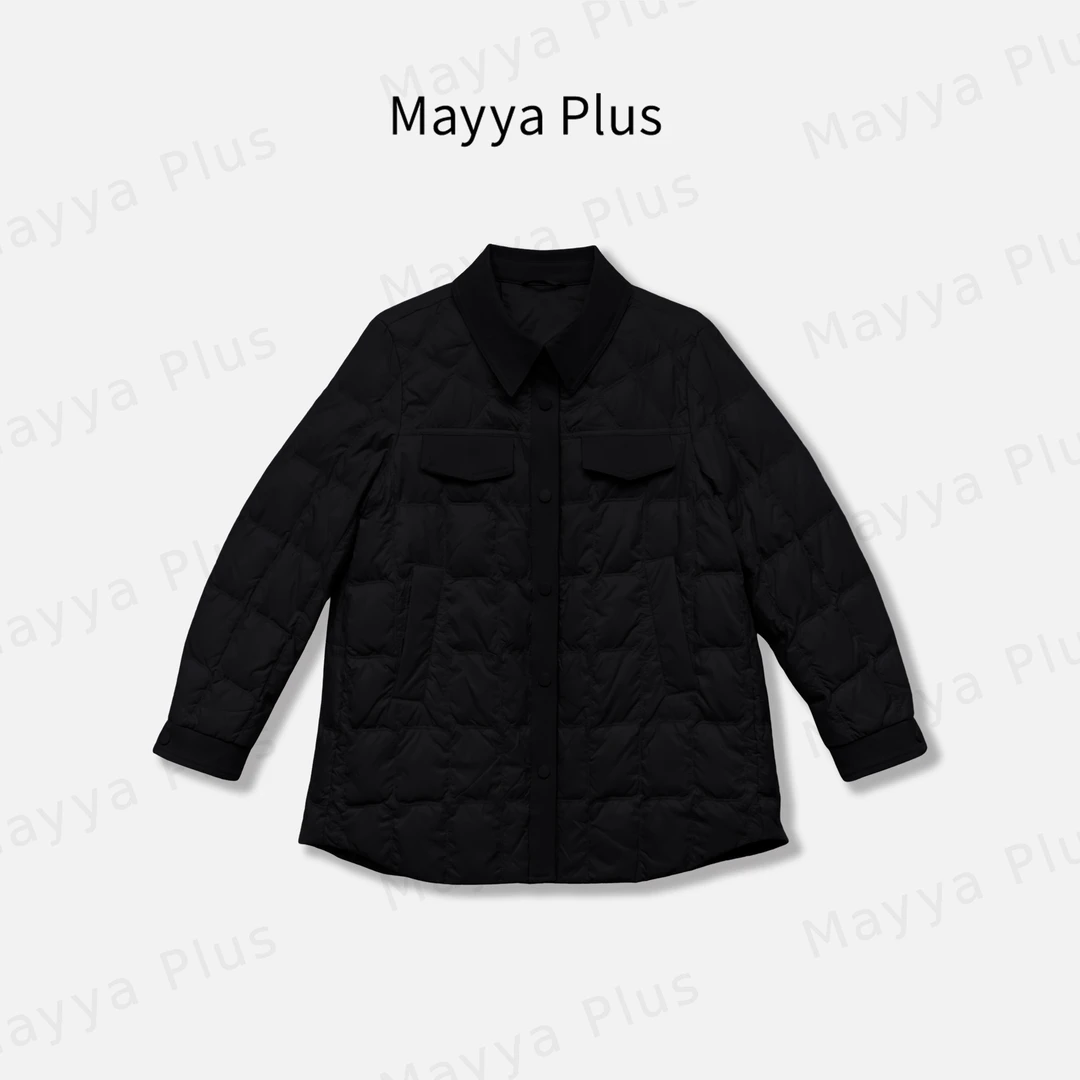【理想主义】Mayya Plus麦芽定制轻奢气质流光风羽绒服外套32546511