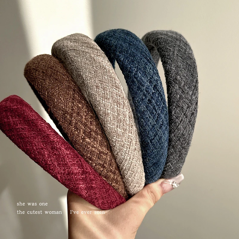 秋冬毛呢高颅顶发箍女2025新款小香风宽边洗脸头箍外出百搭压发卡