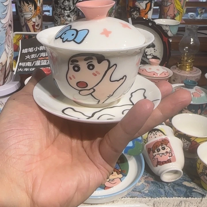 纯手工手绘釉下彩动漫陶瓷