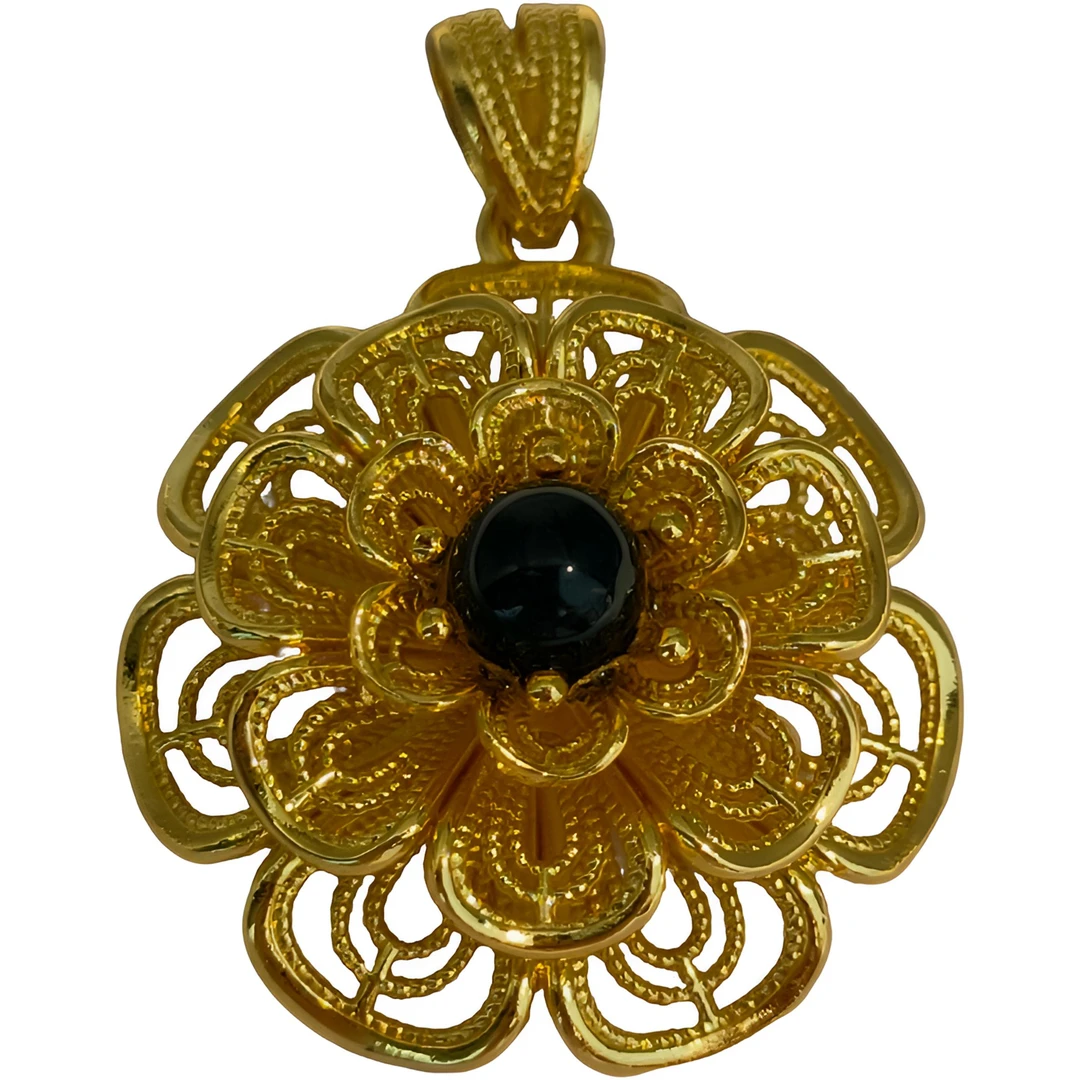 -多米尼加高定珠宝蓝珀设计款蛋面吊坠XD85