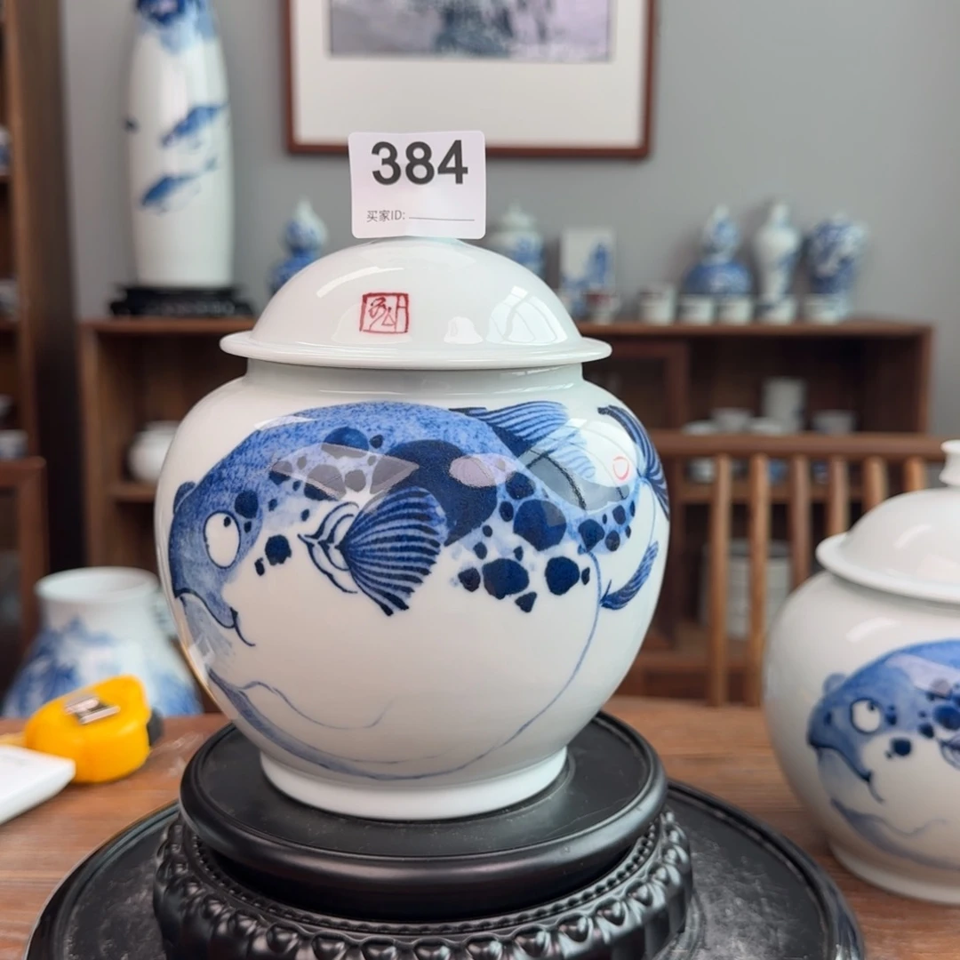 杯落***～一泓手作384微瑕河豚茶叶罐