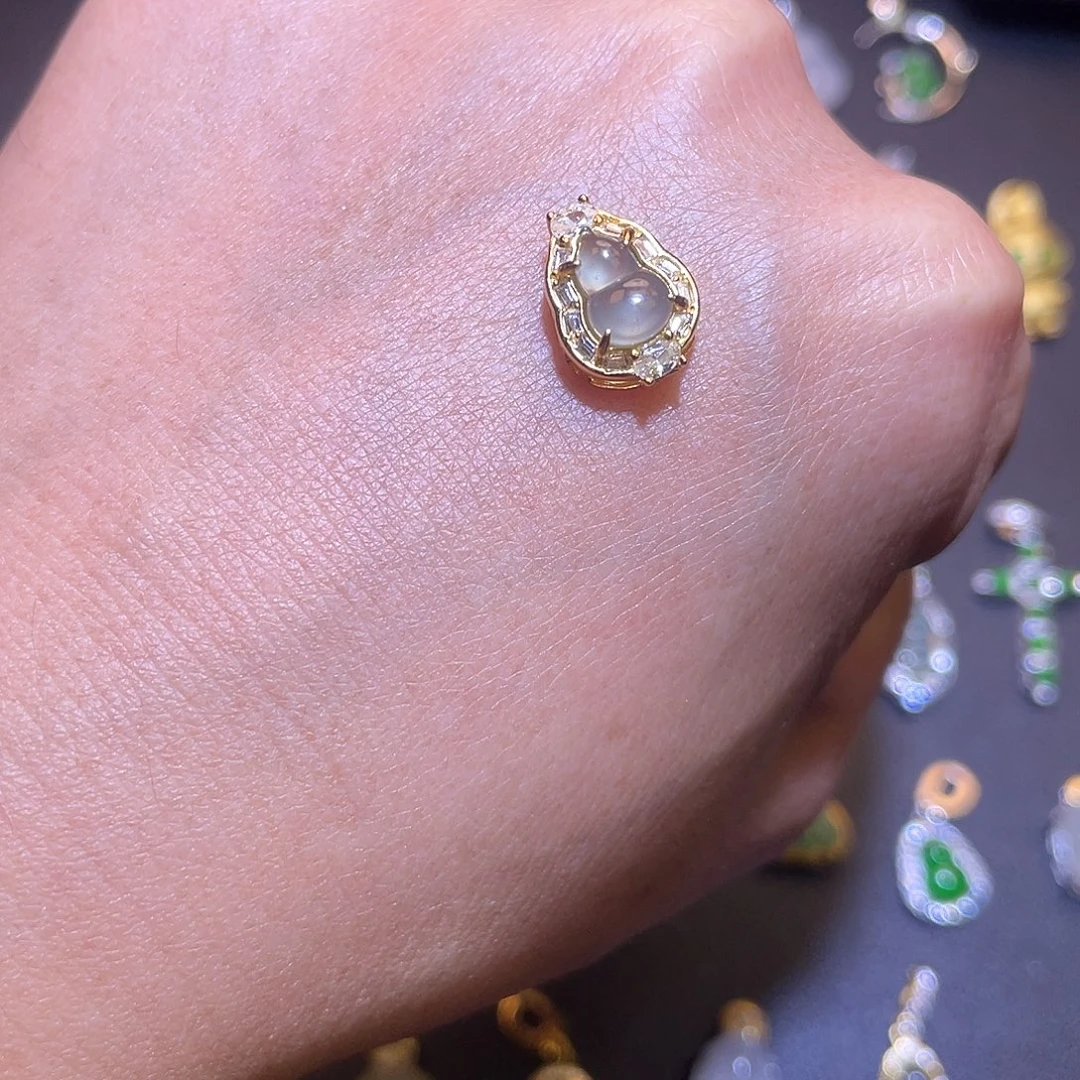 翡翠银S925镶嵌吊坠(不含链)