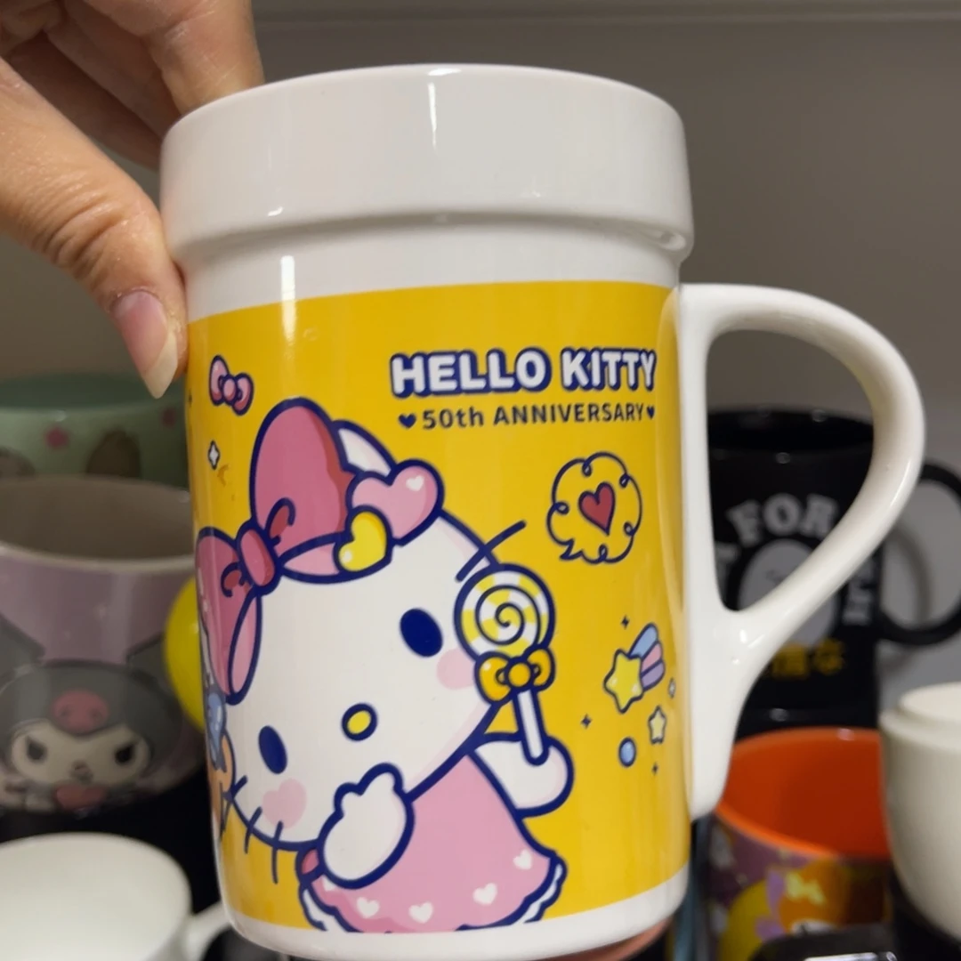 K***e吸管款水晶玻璃黄色Kitty