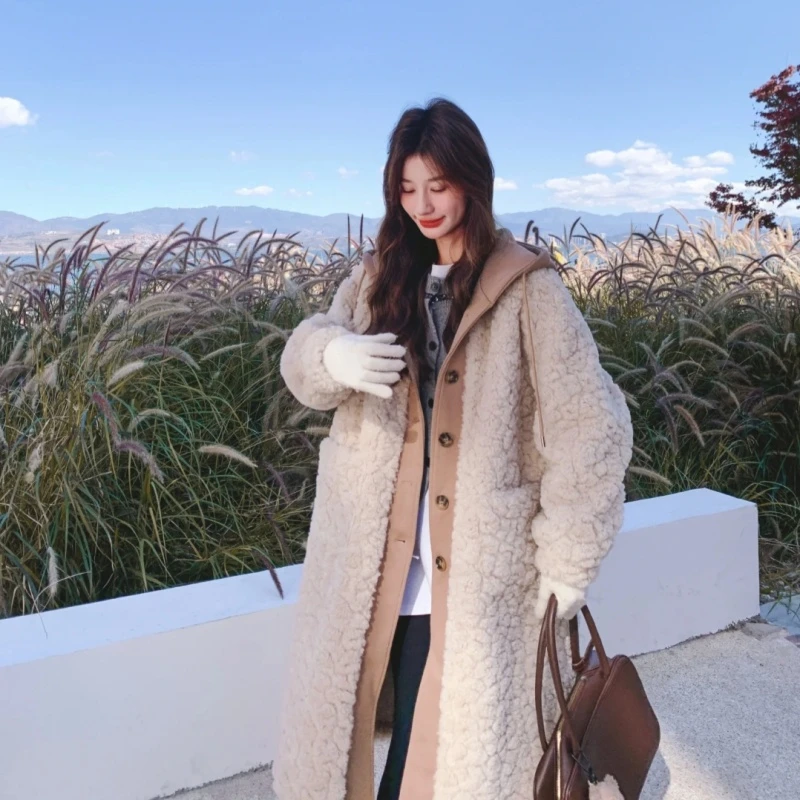 〃Cc〃韩〃秋冬保暖显瘦长款女装假两件外套