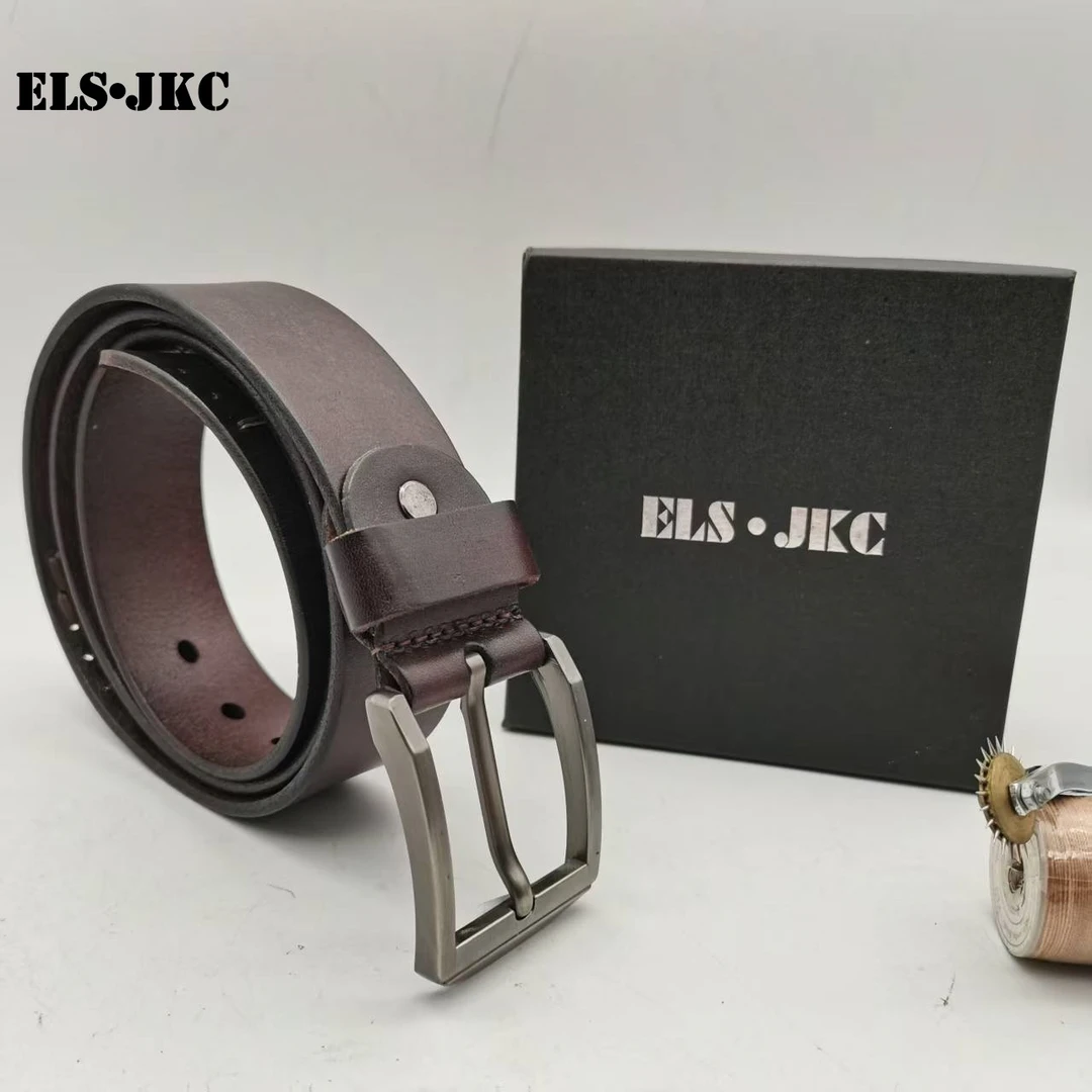 ELS•JKC品牌，俄罗斯设计师设计复古做旧纯牛皮制作皮带